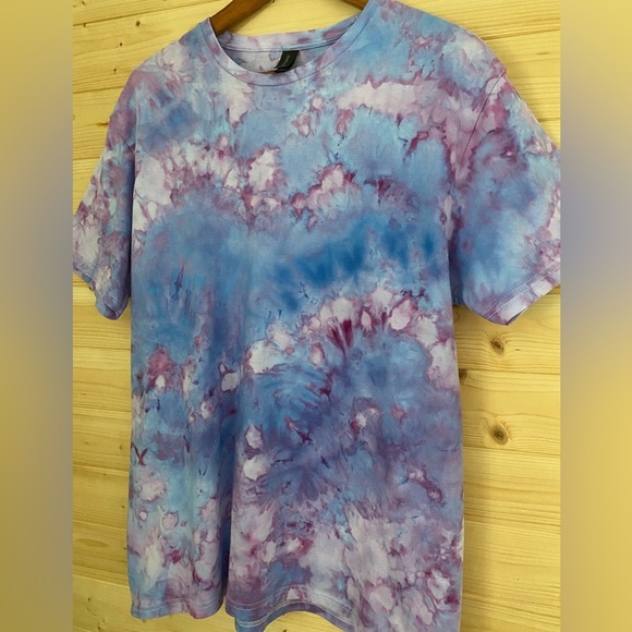NEW Unisex GILDAN Large Unique Ice Tie-Dye Soft Style T-Shirt Periwinkle - Picture 2 of 7